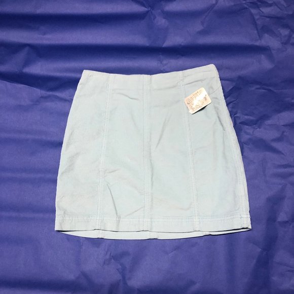 NEW! Free People Modern Femme Corduroy mini skirt WHITE - Picture 3 of 4